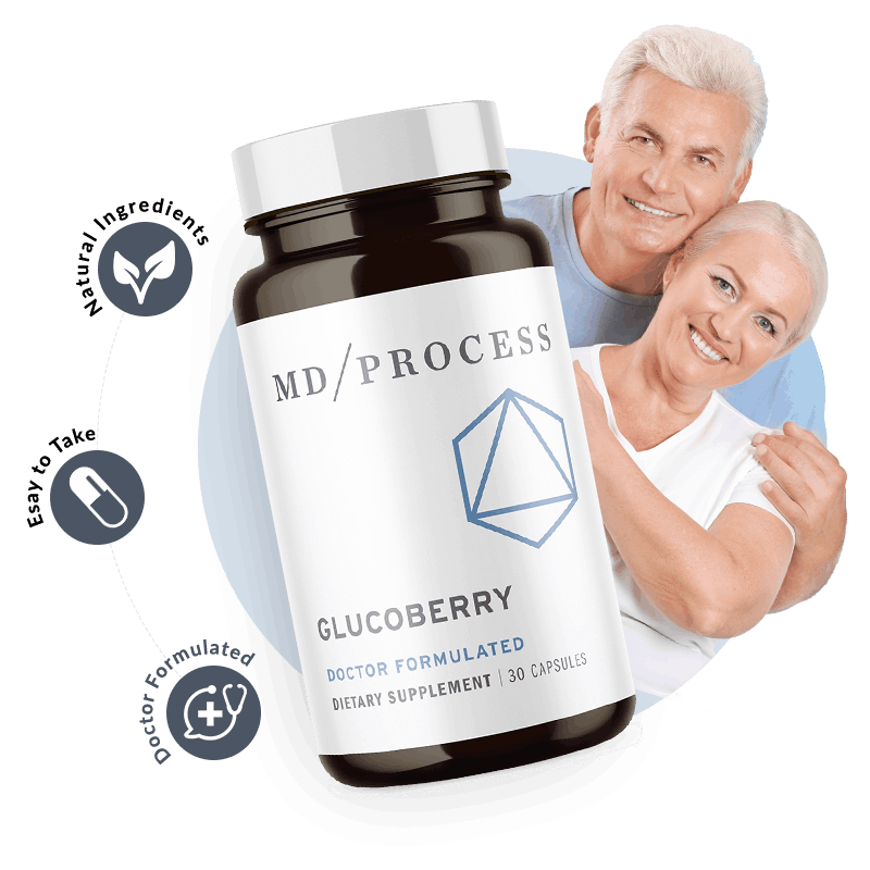 GlucoBerry doctor formulated blood sugar support supplement bottle